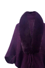 Load image into Gallery viewer, Fringe Detail Long Sleeve Ribbed Poncho
