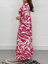 Load image into Gallery viewer, Smocked Printed Flounce Sleeve Maxi Dress