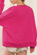 Load image into Gallery viewer, Texture Round Neck Dropped Shoulder Top