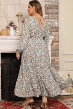 Load image into Gallery viewer, Plus Size Printed Balloon Sleeve Ruffle Hem Dress