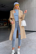Load image into Gallery viewer, Lapel Collar Belted Trench Coat with Pockets
