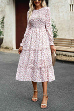 Load image into Gallery viewer, Smocked Flounce Sleeve Midi Dress