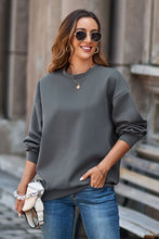 Load image into Gallery viewer, Round Neck Dropped Shoulder Sweatshirt