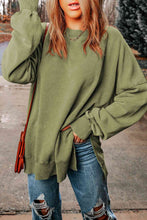 Load image into Gallery viewer, Dropped Shoulder Round Neck Long Sleeve Blouse