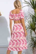 Load image into Gallery viewer, Floral Cutout Square Neck Puff Sleeve Dress