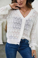 Load image into Gallery viewer, Openwork V-Neck Cardigan