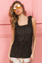 Load image into Gallery viewer, BiBi Eyelet Ruffle Wide Strap Tank