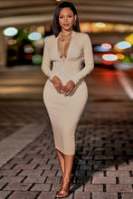 Load image into Gallery viewer, Zip Up Cutout Drawstring Detail Dress