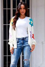 Load image into Gallery viewer, Flower Pattern Open Front Long Sleeve Cardigan