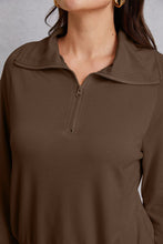 Load image into Gallery viewer, Half Zip Collared Neck Sweatshirt and Pants Set