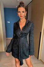 Load image into Gallery viewer, Long Sleeve Tie Front Dress