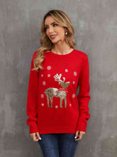 Load image into Gallery viewer, Sequin Reindeer Graphic Sweater