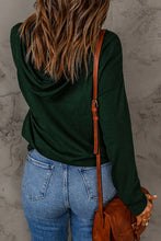Load image into Gallery viewer, Dropped Shoulder Drawstring Hooded Knit Top