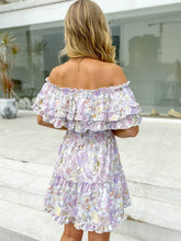 Load image into Gallery viewer, Floral Frill Trim Layered Off-Shoulder Dress