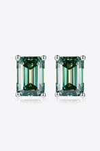 Load image into Gallery viewer, 2 Carat Moissanite Stud Earrings in Green