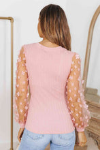 Load image into Gallery viewer, Double Take Textured Applique Long Sleeve Blouse