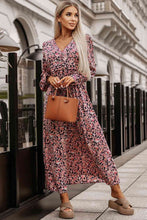 Load image into Gallery viewer, Printed V-Neck Long Sleeve Maxi Dress