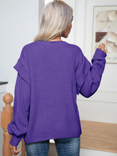 Load image into Gallery viewer, Dropped Shoulder Long Sleeve Sweater