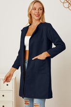 Load image into Gallery viewer, Open Front Pocketed Long Sleeve Coat