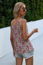 Load image into Gallery viewer, Printed Slit Scoop Neck Tank