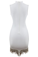 Load image into Gallery viewer, Rhinestone Tassel Hem Bodycon Dress