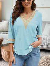Load image into Gallery viewer, V-Neck Eyelet Blouse