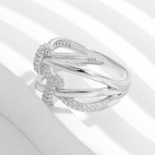 Load image into Gallery viewer, Inlaid Zircon 925 Sterling Silver Crisscross Ring