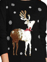 Load image into Gallery viewer, Sequin Reindeer Graphic Sweater