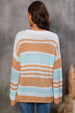 Load image into Gallery viewer, Striped V-Neck Knit Top