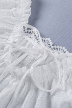 Load image into Gallery viewer, Lace Trim Tie-Back Puff Sleeve Top
