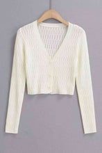 Load image into Gallery viewer, Button Down Long Sleeve Cropped Cardigan