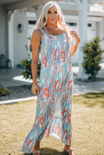 Load image into Gallery viewer, Printed Spaghetti Strap Ruffle Hem Maxi Dress