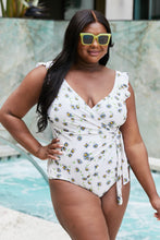 Load image into Gallery viewer, Marina West Swim Float On Ruffle Faux Wrap One-Piece in Daisy Cream