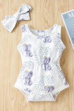 Load image into Gallery viewer, Baby Girl Elephant Print Bodysuit