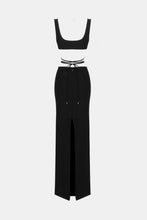 Load image into Gallery viewer, Deep V Tie Back Bralette and Split Maxi Skirt Set