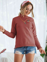 Load image into Gallery viewer, Graphic Mock Neck Slit Sweater