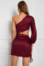 Load image into Gallery viewer, Printed Cutout One-Shoulder Mini Dress