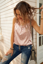 Load image into Gallery viewer, Leopard Eyelash Trim Buttoned Cami