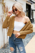 Load image into Gallery viewer, Open Front Cuffed Cropped Cardigan