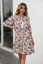 Load image into Gallery viewer, Floral Tie Neck Babydoll Dress