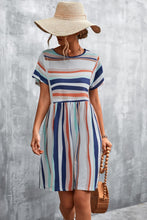 Load image into Gallery viewer, Striped Round Neck Dress