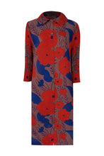 Load image into Gallery viewer, Floral Pleated Side Slit Shirt Dress (Belt Not Included)
