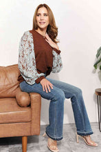 Load image into Gallery viewer, And The Why Full Size Foil Printed Sleeve Top