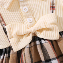 Load image into Gallery viewer, Baby Girl Plaid Collared Bow Detail Dress