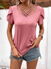 Load image into Gallery viewer, Strappy V-Neck Petal Sleeve Top