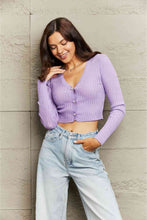 Load image into Gallery viewer, Button Down Long Sleeve Cropped Cardigan