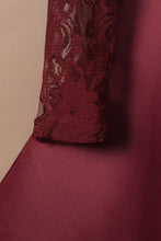 Load image into Gallery viewer, Spliced Lace High-Low Long Sleeve Dress