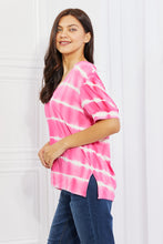 Load image into Gallery viewer, Yelete Full Size Oversized Fit V-Neck Striped Top
