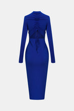 Load image into Gallery viewer, Zip Up Cutout Drawstring Detail Dress