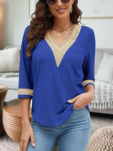 Load image into Gallery viewer, V-Neck Eyelet Blouse
